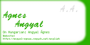 agnes angyal business card