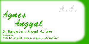agnes angyal business card